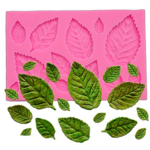 molde de silicona hojas